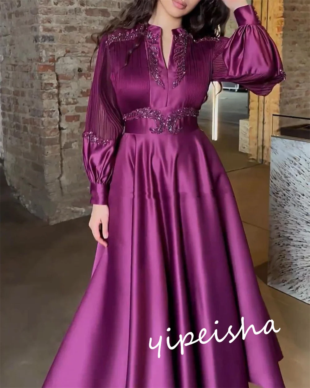 Customized Classic Modern Style Formal Evening O-Neck A-line Beadings Bespoke Occasion Dresses