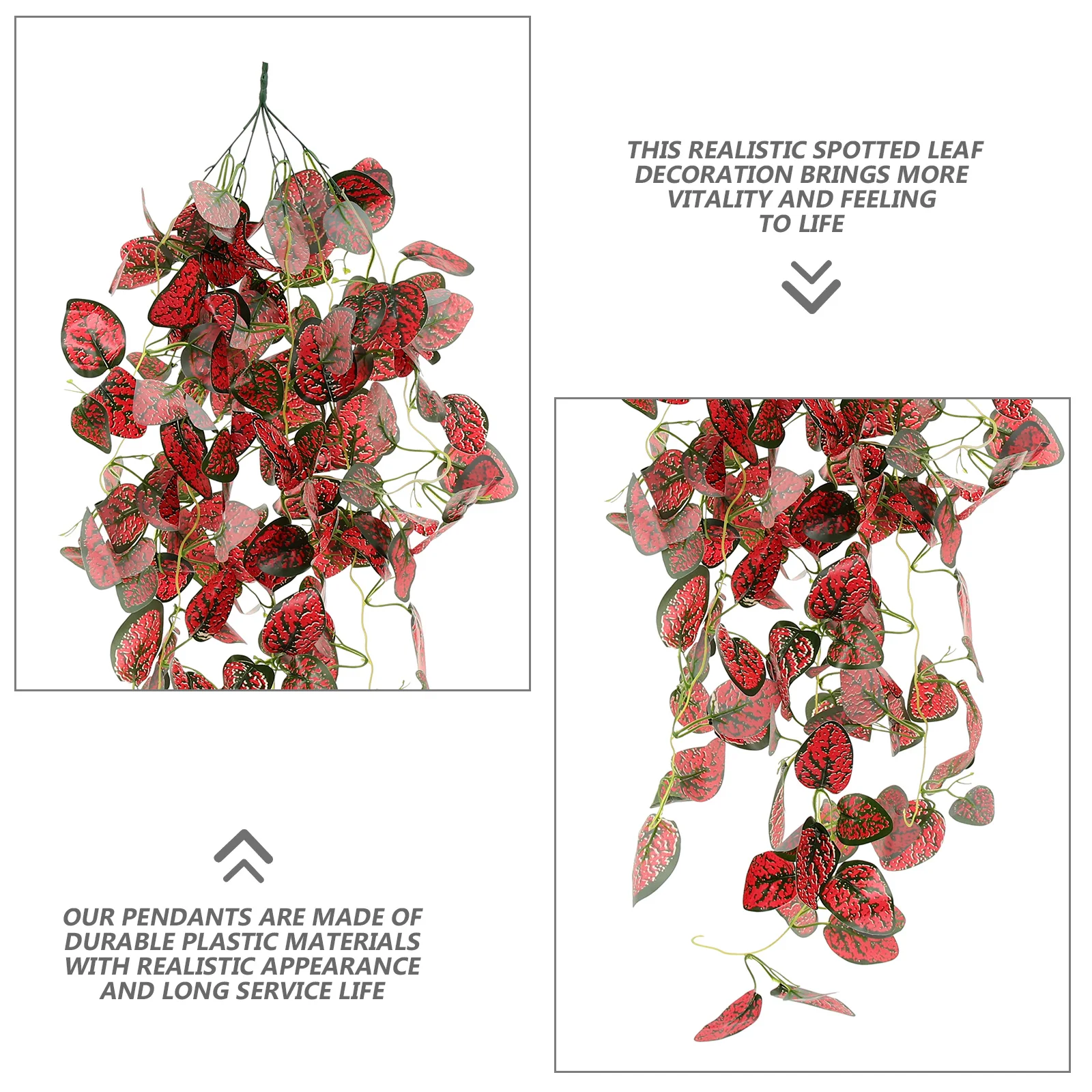 

Decorative Hanging Plants Wall Leaves Decor Lifelike Spotted Leaf Pendant Premium Materials Fresh and Natural Hanging Plant