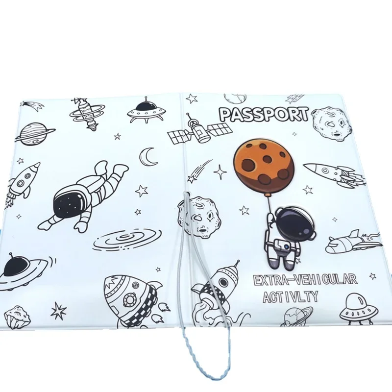 

Cute Passport Holder Astronaut Prints Lovers Passport Cover with Ticket ID Credit Cards Slots Passport Sleeve Protector Holder
