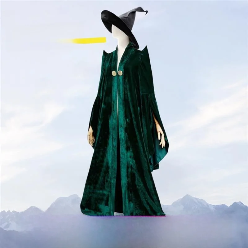 

Cosplay Professor Minerva McGonagall Robe School Uniform Hogwarts Headmaster Long Coat Polyester Summer
