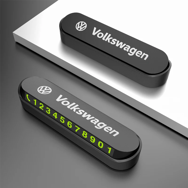 Car Temporary Parking Card Phone Number Card Plate for VW Volkswagen Golf Polo Passat Touran Jetta Accessories Car Styling