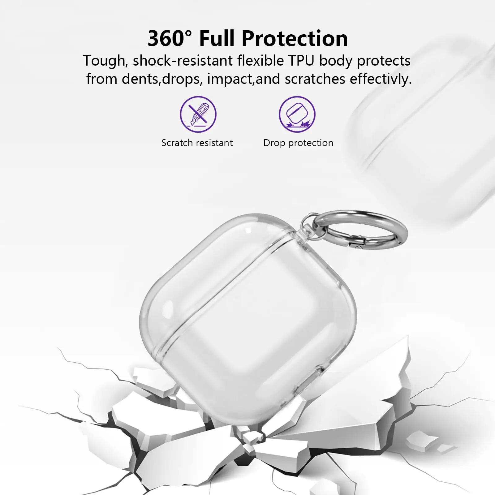 Clear Case for Airpods 4 Case 2024 Full Protective Case with Cleaning Kit Case Cover Soft Shockproof TPU Case for Airpods 4