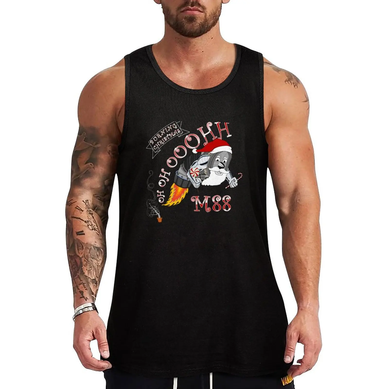 

Santa M88 fond sombre Tank Top Anti Wrinkle Tank Top Easy Care Casual Sleeveless