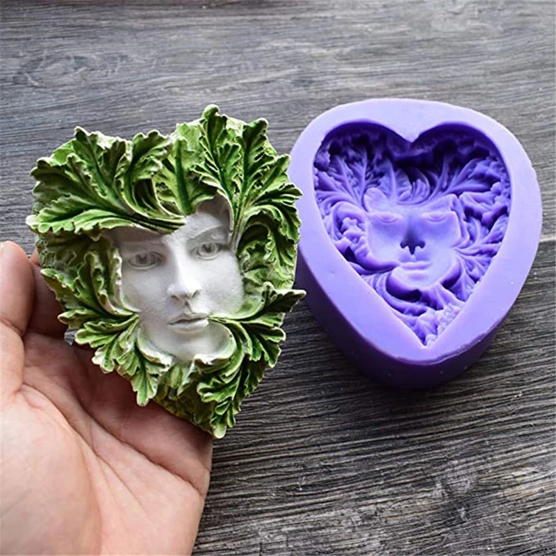 DIY Kit UV Epoxy Resin Silicone Soap Leaf Face Shape Mold for Handmade Making Tool Living Room Craft Transparent Supplie Y08E