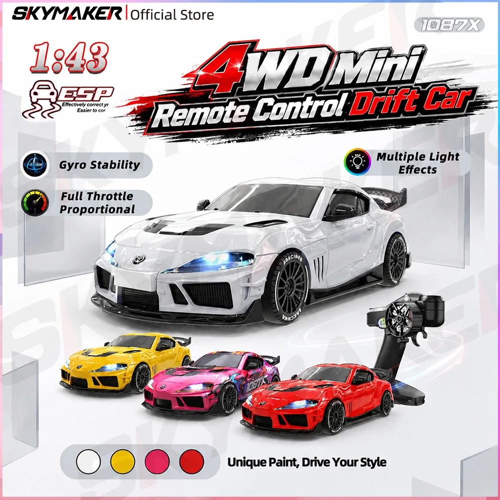 JXC SP4301 1:43 Scale Mini RC Drift Car 4WD 2.4GHz Remote Control  with   Gyroscope LEDLights  Rechargeable Racing Car Toy Gift
