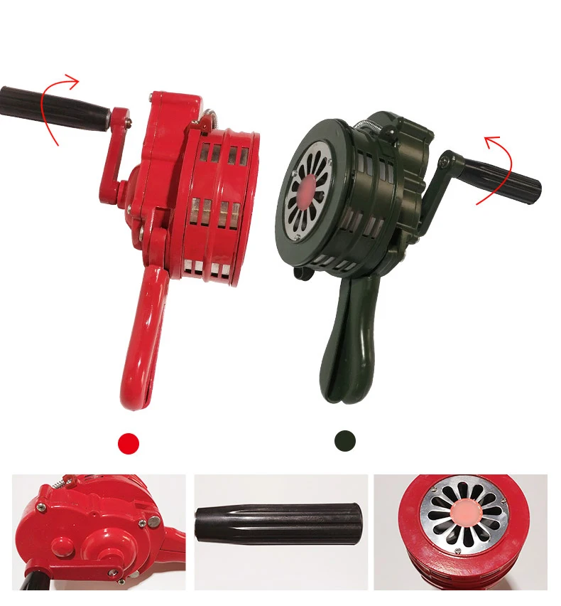 

Aluminum Hand-Crank Operated Emergency Alarm Siren Manual Outdoor Alarm Loud 110db Y