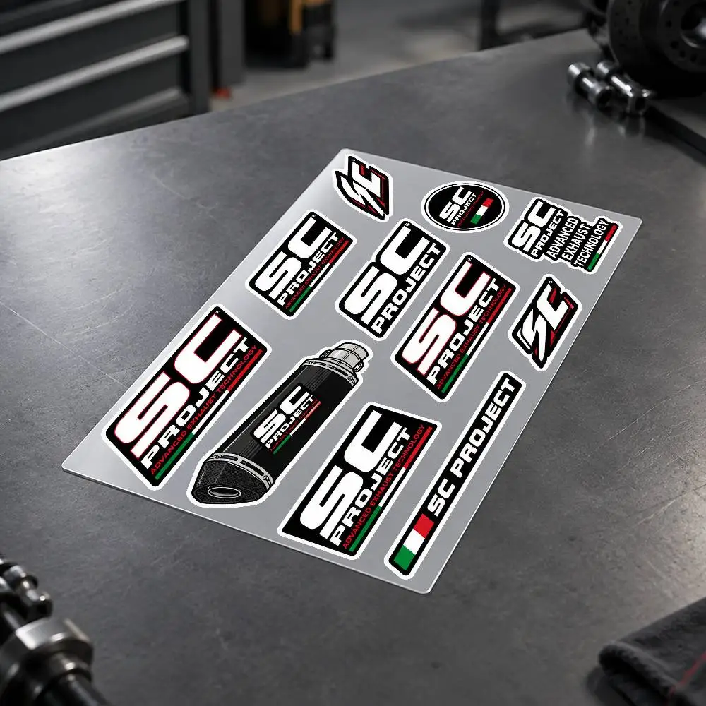 S-SC P-Project Motorcycle Decal Sticker Kit Reflective Graphics For Helmet Tank Fairing Body Custom Bike