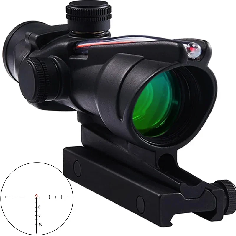 

ACOG 4x32 Red Green Fiber Illuminated Scope Optics Reflex Sight Outdoor Hunting Compact Metal Riflescope Tactical Accessory