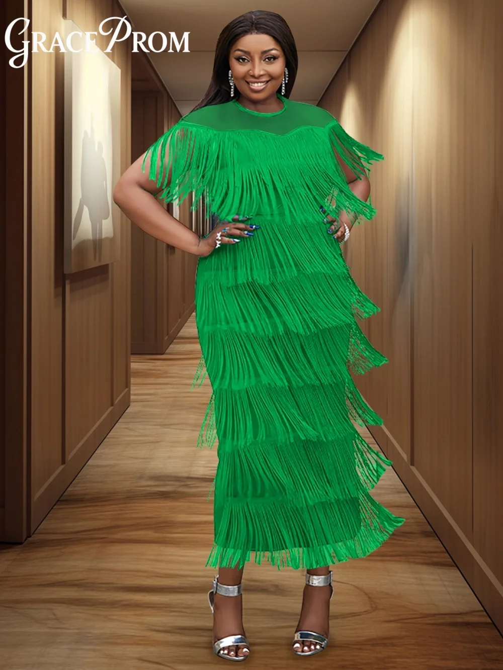 

Новые африканские платья для женщин, летние элегантные африканские длинные платья с короткими рукавами и бахромой, быстрая доставка, африканская женская одежда