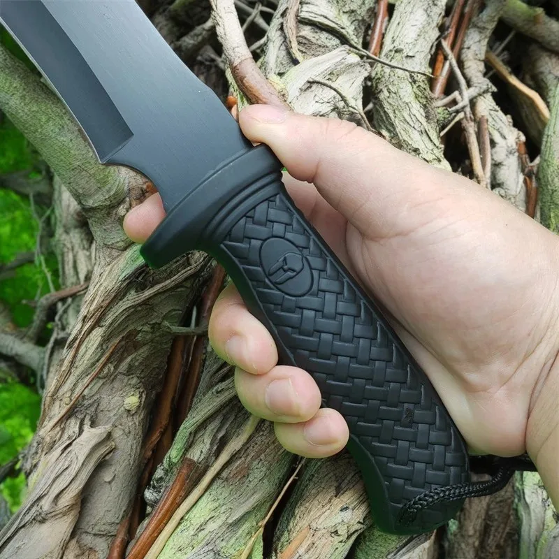 Outdoor survival straight knife camping portable high hardness portable knife wilderness survival multi-purpose knife