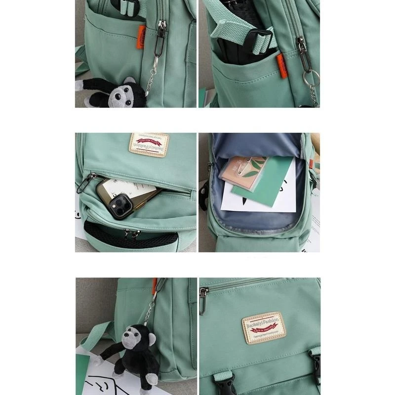 A3PE große Kapazität Daypack Mode -Rucksack Nylon -Buchbag für Student Teenager Jugendliche Mädchen lässig Laptop Schultasche