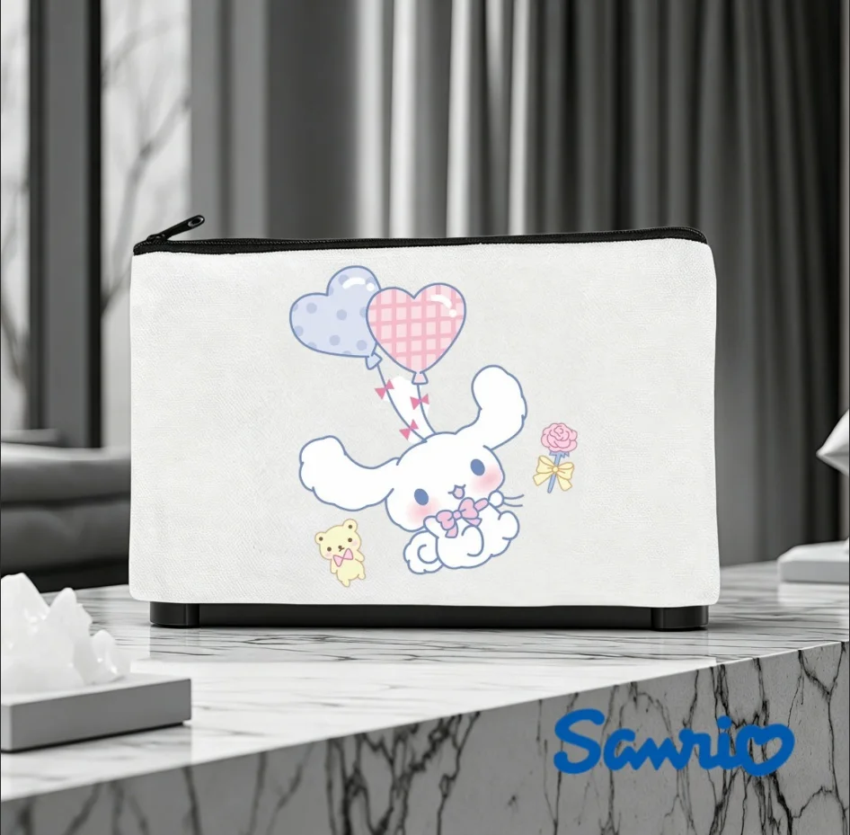 

1PC Sanrio Cinnamoroll Balloon Canvas Makeup Bag, Cute Kawaii Cosmetic Pouch