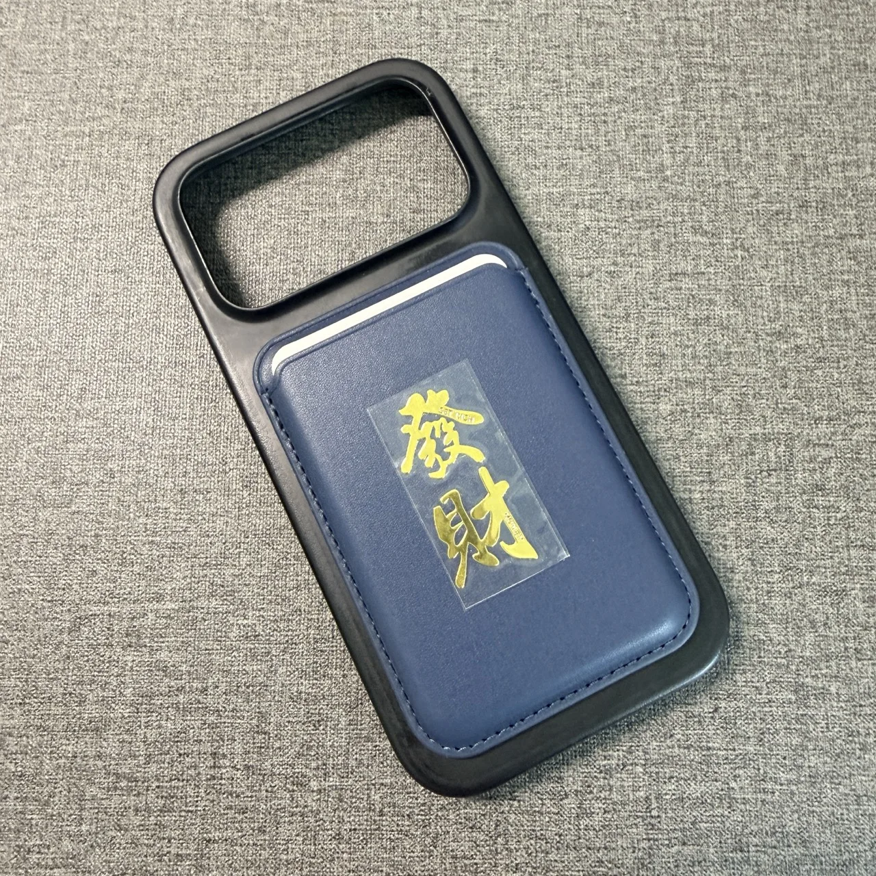 Blue Buddhist Lucky Sticker Ornament Leather Magnetic Card Holder for Phone Wallet Upgraded Strong Magnet Adsorption