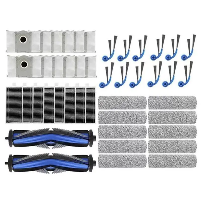 

【PASSIONE 】Replacement Accessories For ECOVACS T80 PRO OMNI/T80 OMNI Vacuum Cleaner-Main Brush, Side Brush, Roller, Mop Bag, HEP