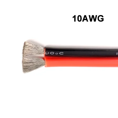 Hochtemperatur-verzinntes Kupferkabel, 2-adrig, Silikonkabel, Rot-Schwarz, 30 28 26 24 22 20 18 16 14 12 10 8 AWG für Kfz-LED-Beleuchtung