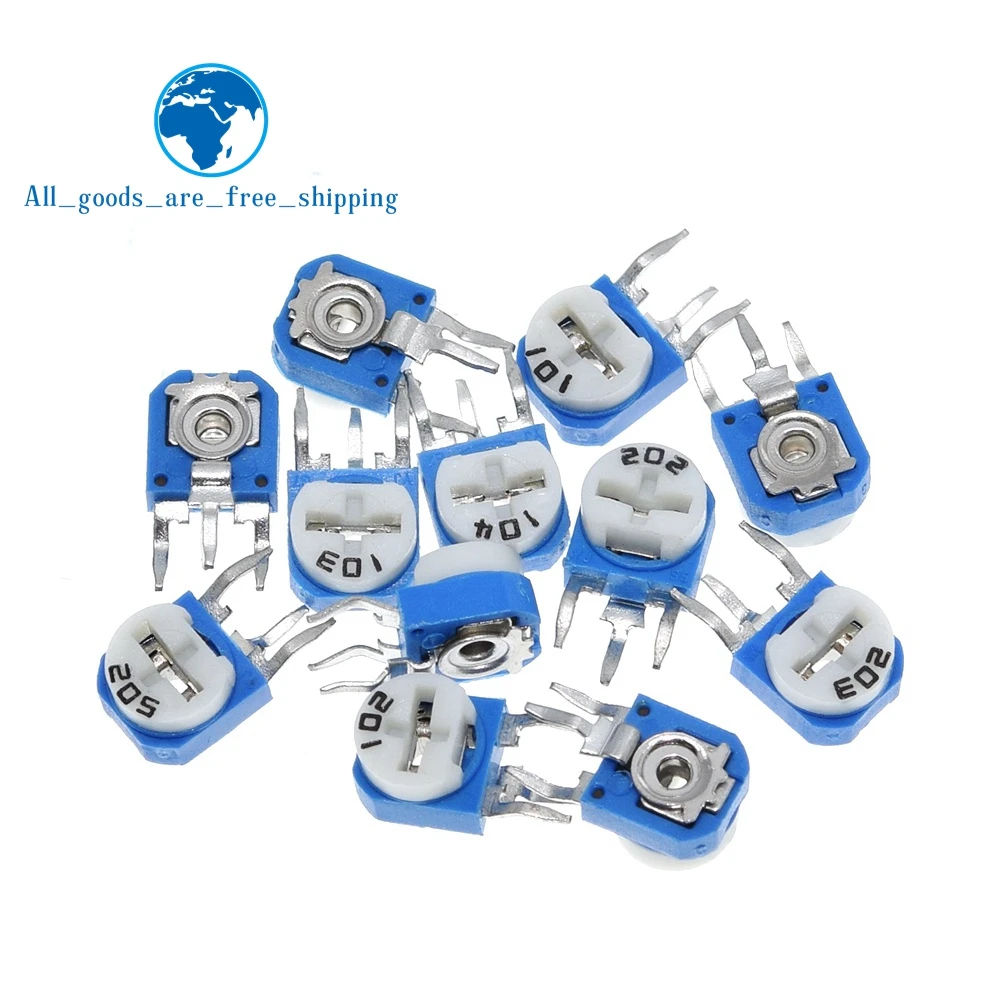 TZT 10pcs Rm063 Rm-063 100 200 500 1k 2k 5k 10k 20k 50k 100k 200k 500k 1m Ohm Trimpot Trimmer Potentiometer Variable Resistor