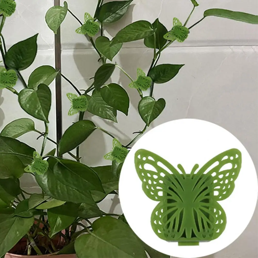 10Pcs Invisible Plant Climbing Wall Fixture Clips Plastic Rattan Vine Bracket Fixed Buckle Leaf Clips Traction Holder Garden
