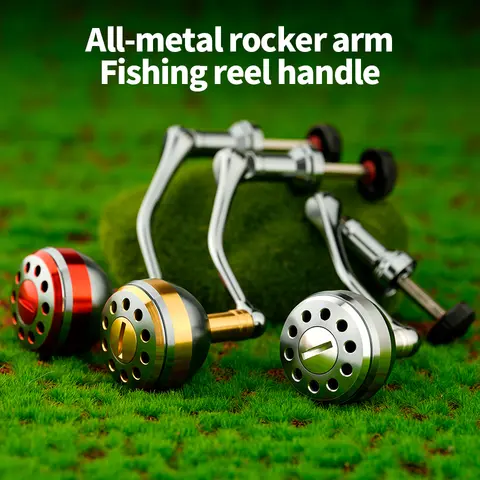 CHILENT Spinning Fishing Reels 500-7000 Replacement Handle Metal Ball Grip Aluminum Alloy Foldable Multiple Colors Handle