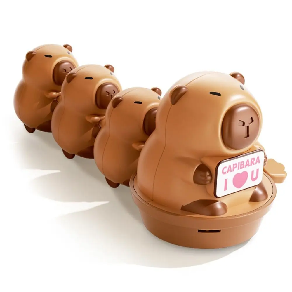 Capivara dos desenhos animados relógio brinquedo plástico conexão magnética capibara acabar boneca mecanismo de enrolamento marrom balanço rastejando brinquedo crianças
