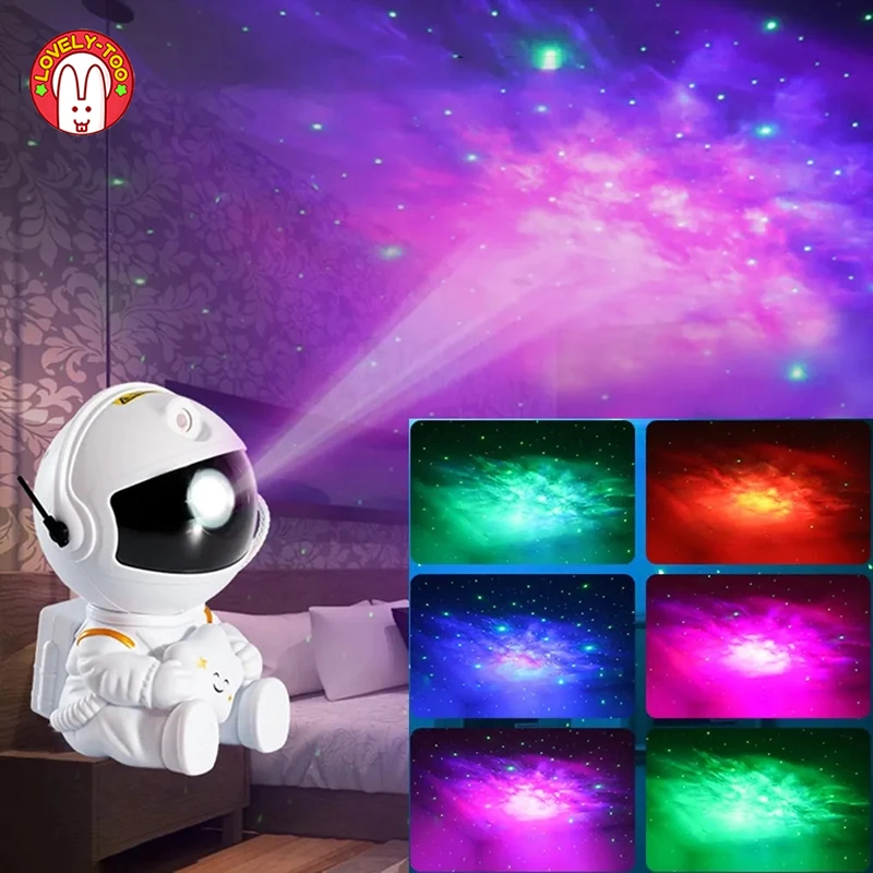 Astronaut Projector Remote Control Robot Sky Night Light LED Projection Lamp Cool Toys For Kids Bedroom Home Party Birthday Gift