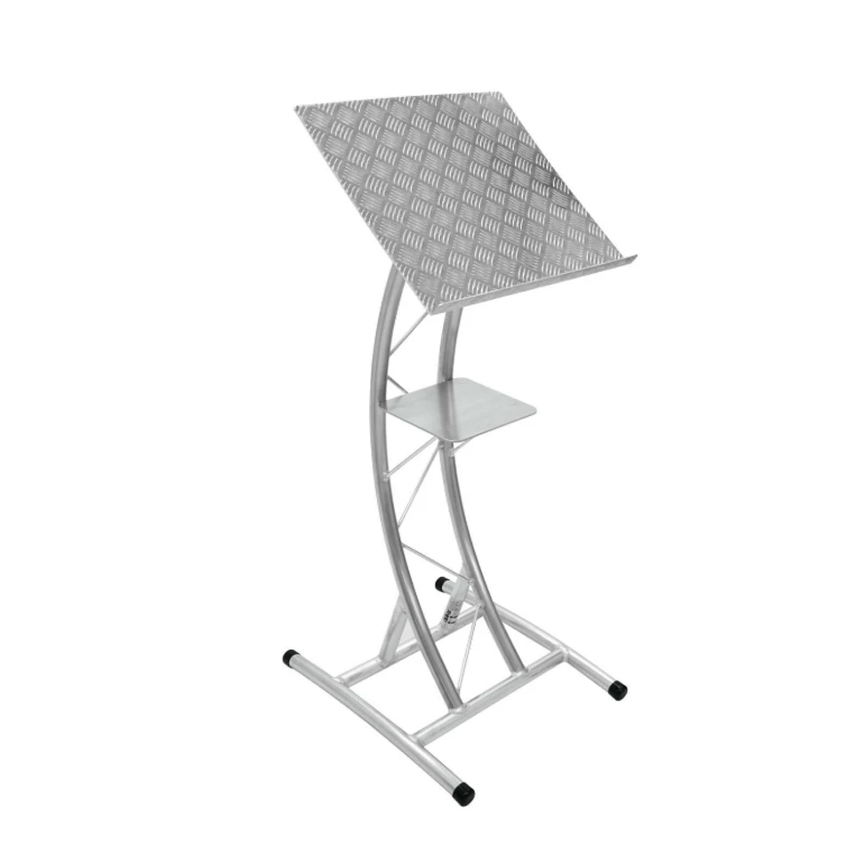 Hooqu Truss de aluminio RP-3 Púlpito de tránsito plateado Soporte de podio Púlpito de estante Inc