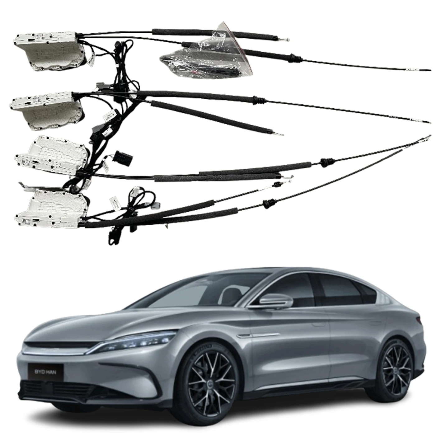 

Plug And Play Auto Electronic Parts Aluminum Byd Dolphin Electric Car Spare Parts Electric Suction Door For BYD Han 2020+