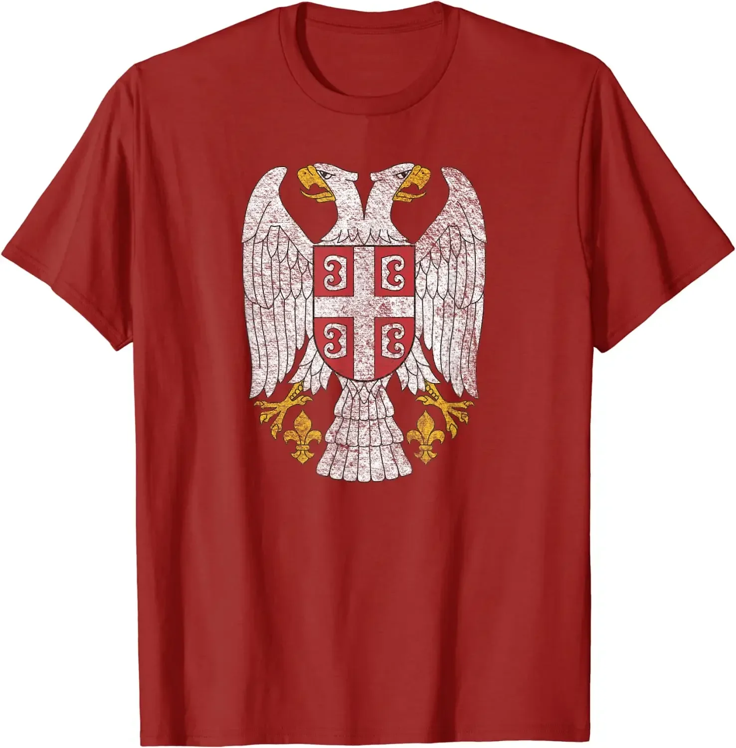 SERBIA FLAG SERBIAN COAT OF ARMS BANNER BELGRADE Men T-Shirt Short Sleeve Casual Cotton O-Neck Summer Shirt