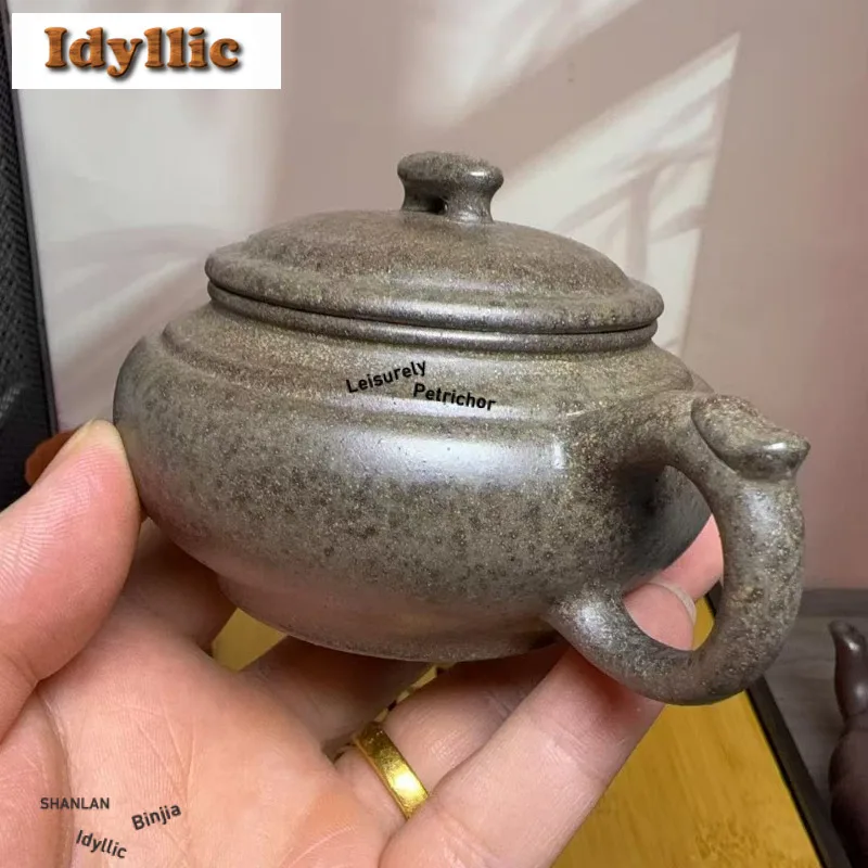 130ml Vintage Yixing Purple Clay Teapots Famous Master Handmade Cross The Bridge Pot Raw Ore Bloom Mud Kettle Zisha Tea Set Gift