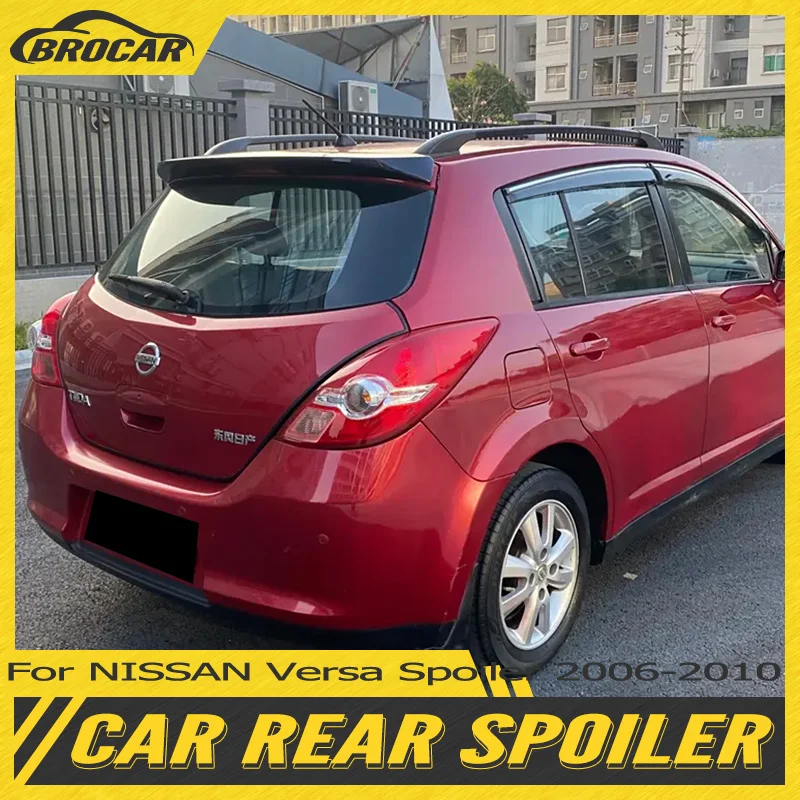 For NISSAN Versa Roof Spoiler 2006-2010 High Quality ABS Plastic Unpainted Rear Spoiler for Nissan Tiida Trunk Boot Wing Spoiler