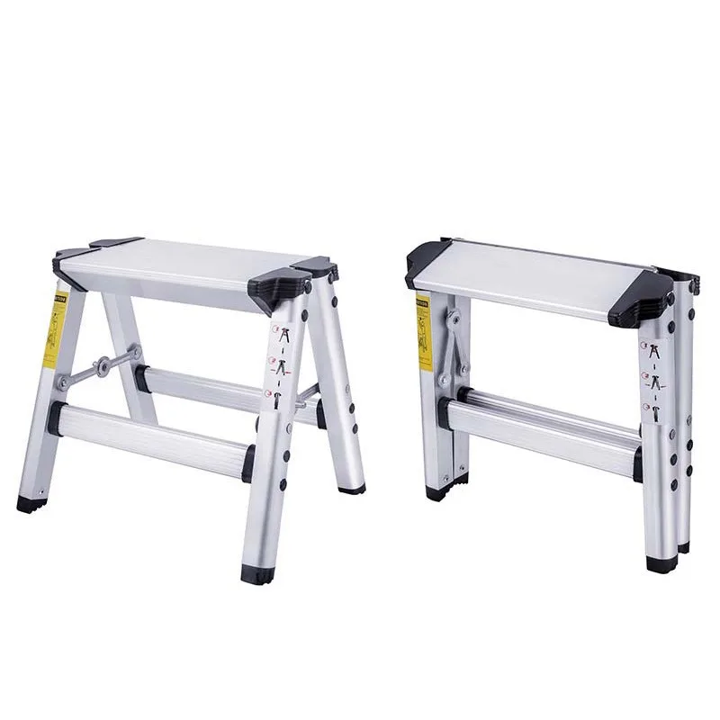 1 Step Stool Folding Ladder Aluminum Alloy Herringbone Ladder Thickened Ladder Stool Portable Home Outdoor Camping Stool