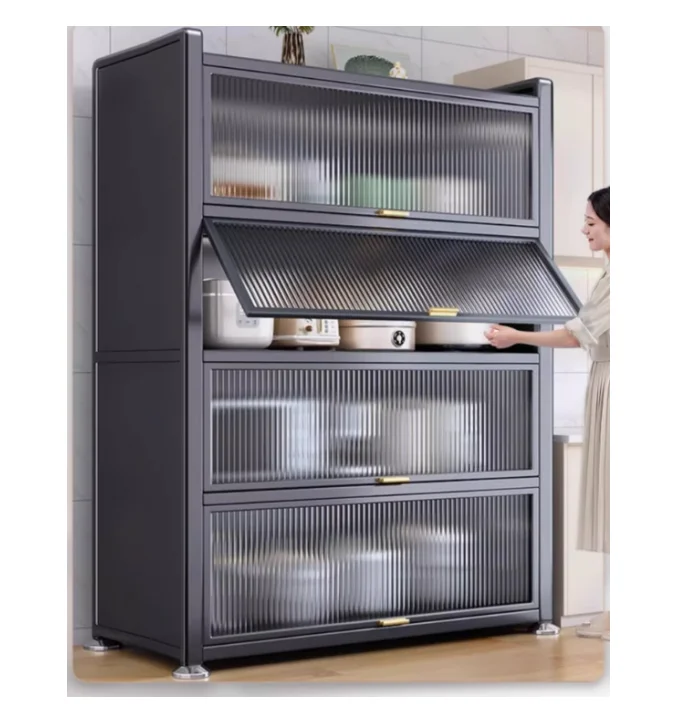 Estante de cocina plegable para exteriores, armario con asas, diseño moderno