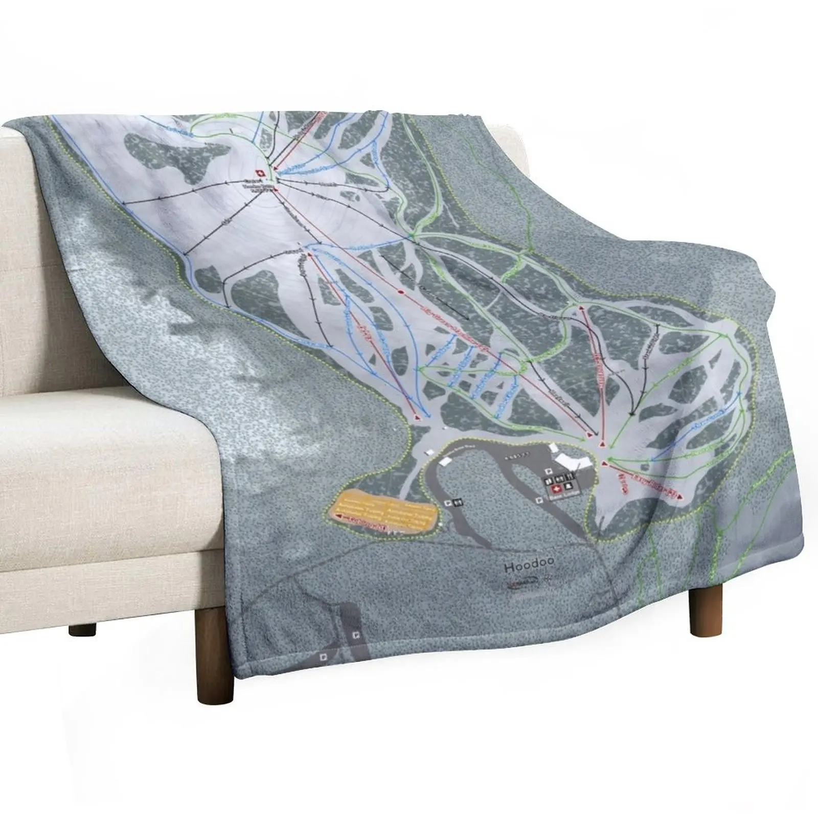 Hoodoo Resort Trail Map Throw Blanket Fashion Sofas Bed linens Blankets