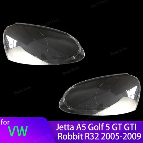 Imagen 1 del producto Carcasa transparente para faros delanteros, carcasa de lente, cubierta de luces de cabeza de cristal para VW Golf 5 MK 5 Jetta A5 GT GTI R32 2005-09