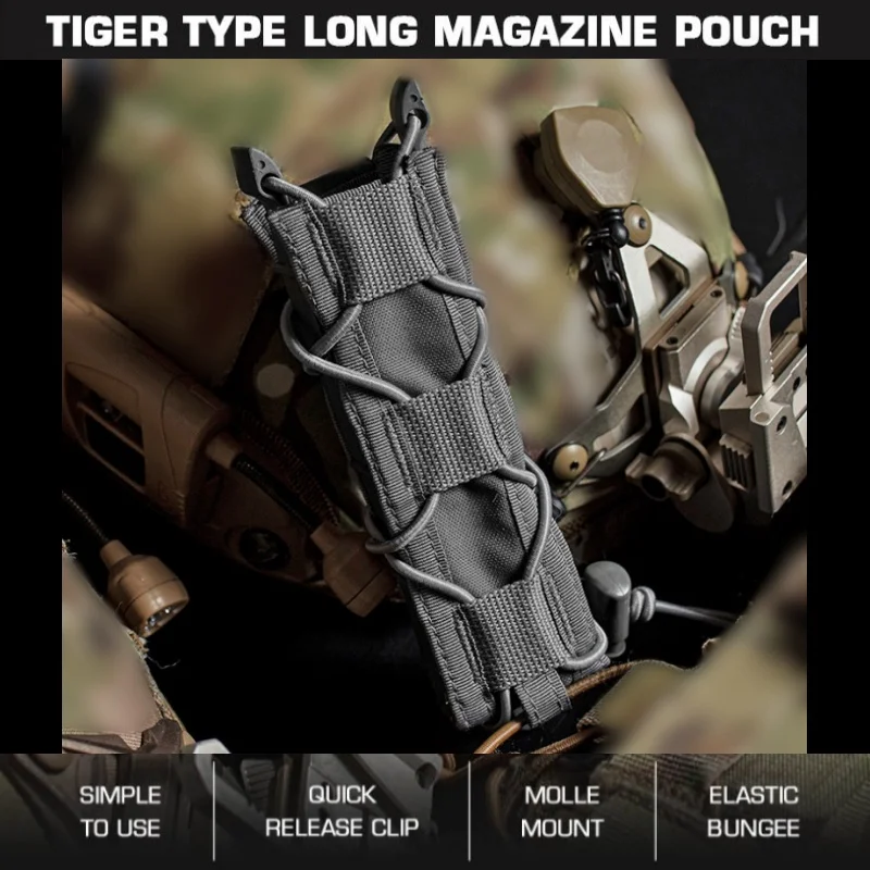 

Tiger Hunting Magazine Pouch | Long Mag Holder MOLLE-Compatible Mag Pouch | For Wilderness Adventure Accessories