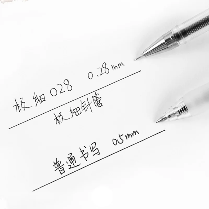 4 Stück/Set 0,28 mm ultrafeiner Gelstift, kreativer Signaturstift mit großer Kapazität und schwarzer Tinte, Schreibbedarf für Studenten, Schreibwaren, Geschenke – Detail 2