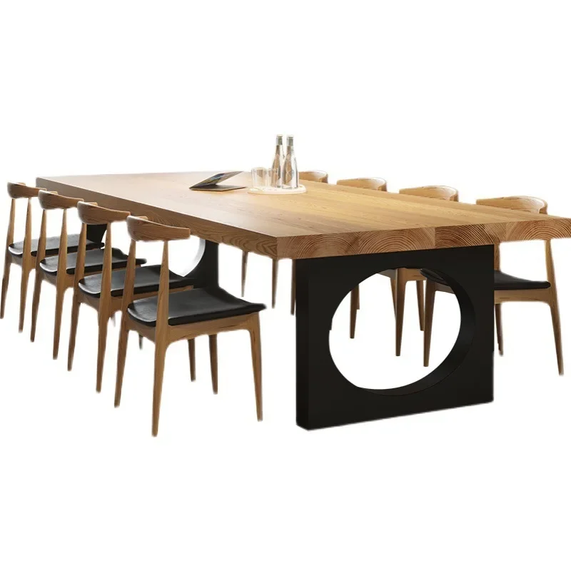 Large reception meeting room tables and chairs simple creative commercial plate large long table workbench desk