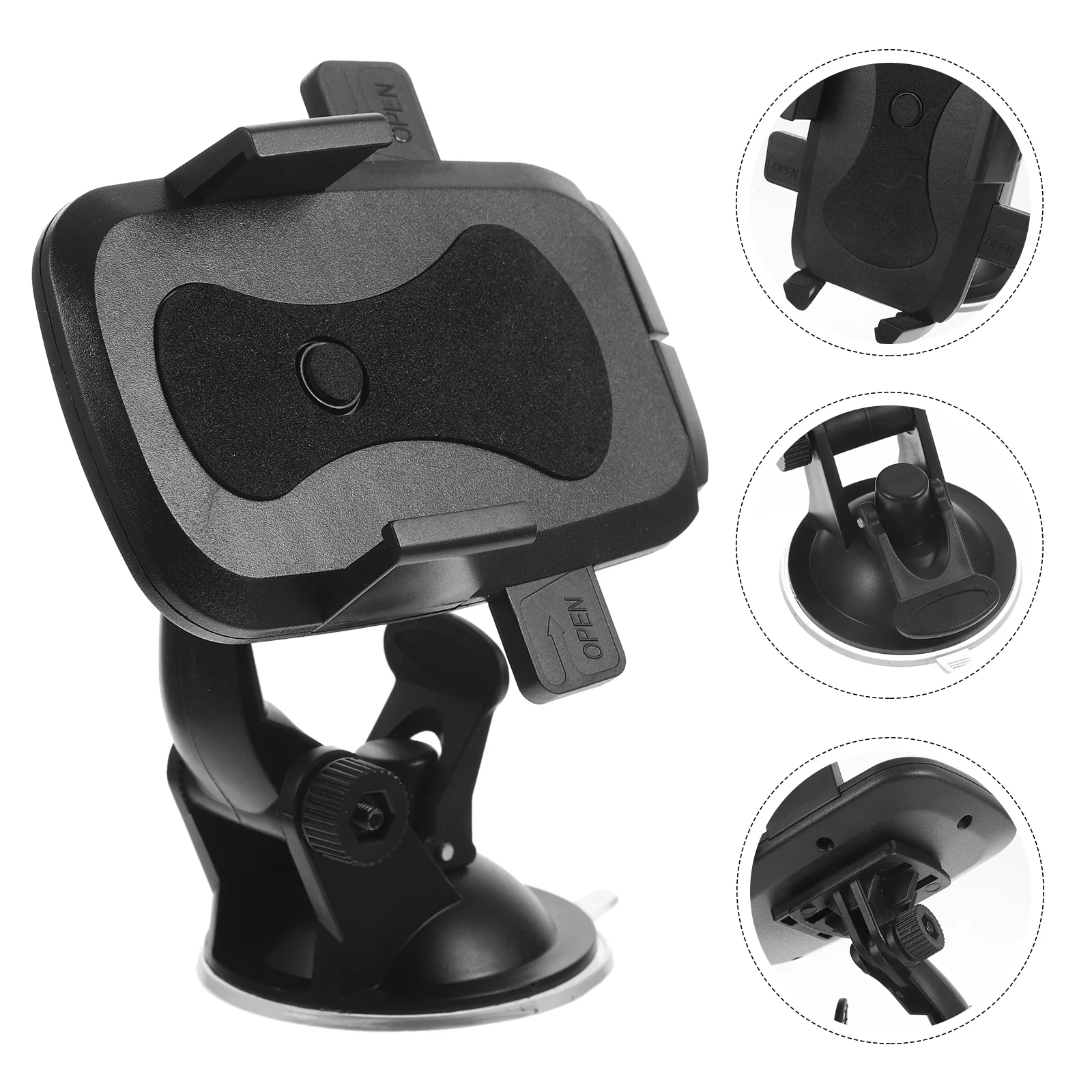 Car Phone Mount Holder Support Windshield Dashboard Universal Car Mobile Phone Cradle for Smartphone and GPS (Black)