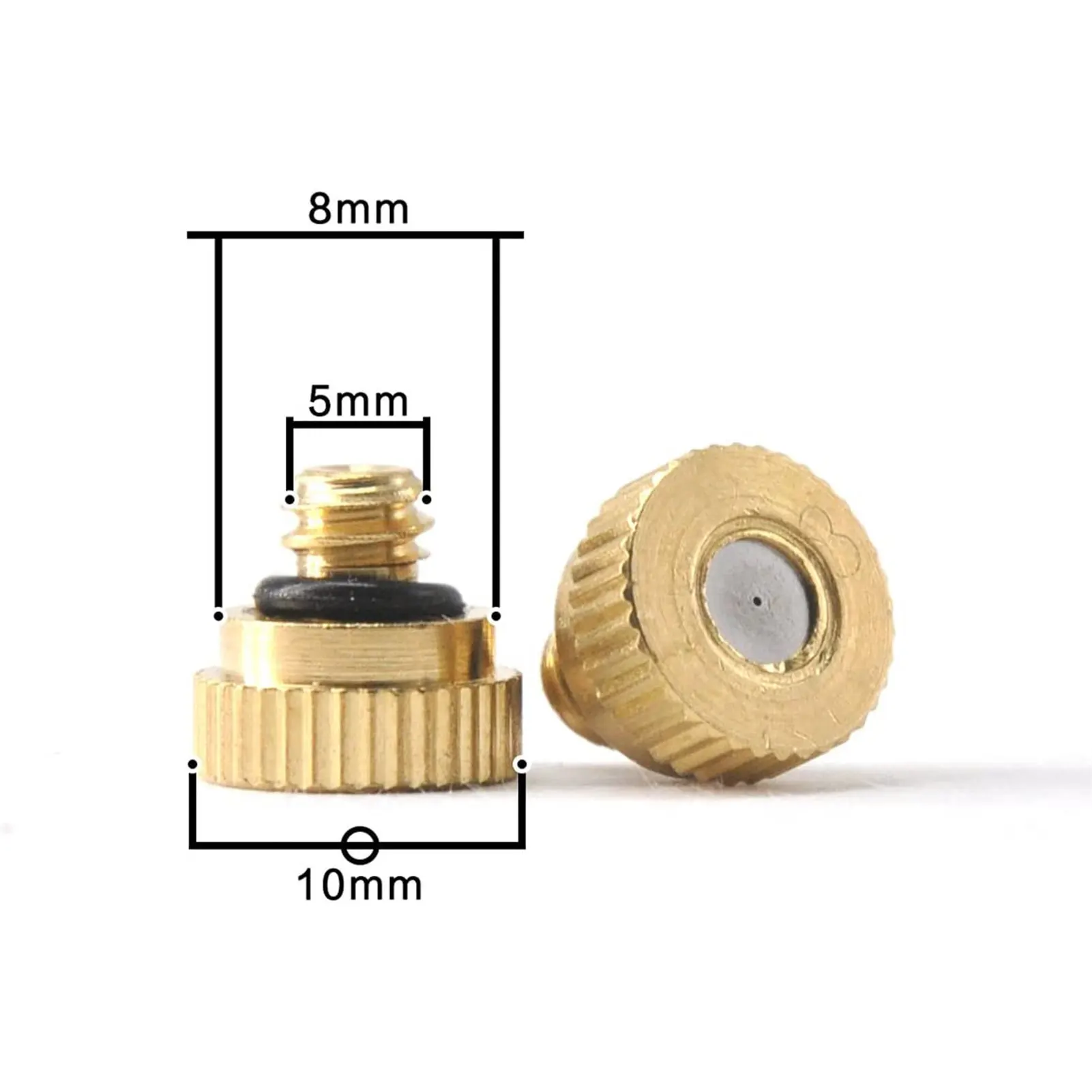 20pcs Mister Nozzles Professional Outdoor Cooling System for Garden Patio Brass Fogging Kit 1/4 Inch Hose Durable Leak-proof Set