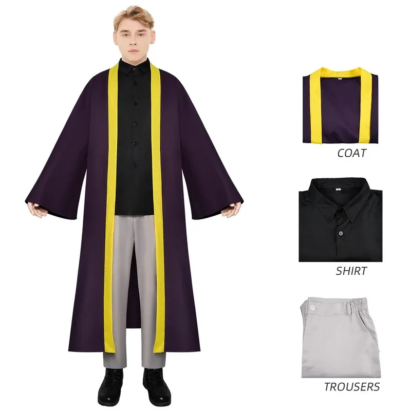 

Anime Claude Lucci Cosplay Costume Mashle Disguise Outfits for Men Robe Pants Suit Halloween Carnival Clothes Party Role Plays;3