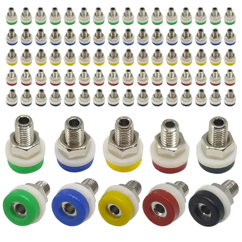 40 sztuk 2mm gniazdo bananowe zacisk nakrętki bananowe złącze Jack elektryczne złącze stykowe do badania otworów DIY