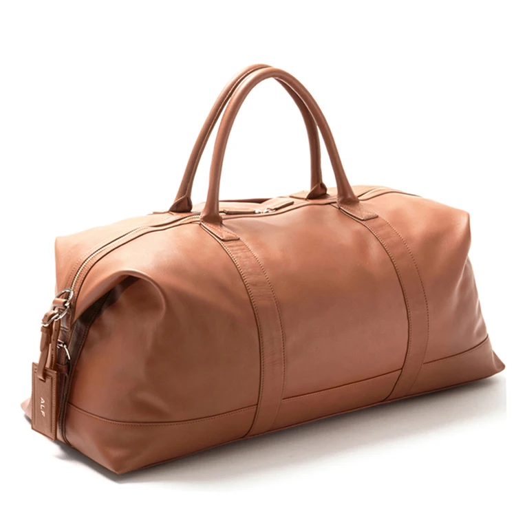 Crazy Horse Leather Overnight Bag Men Travel Sports Duffel