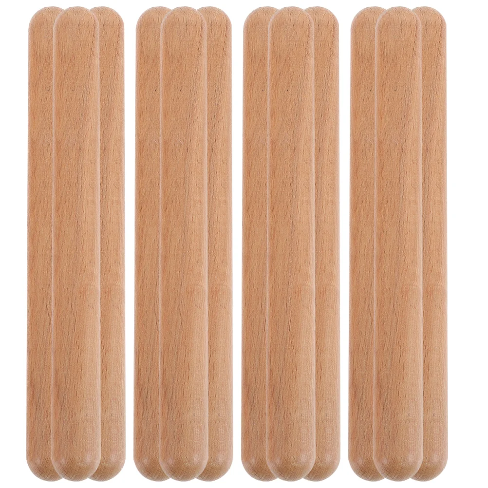 

12 Pcs Musical Percussion Instrument Natural Wood Stick Kid Toys Sticks Drum Playdough