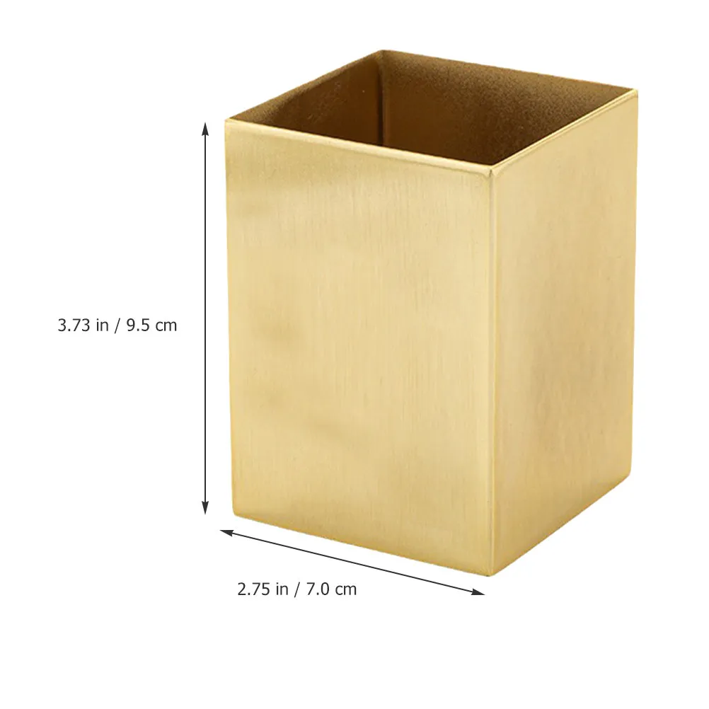 Stainless Steel Pen Holder Metal Pencil Cup Stable Desktop Organizer Office Desk Storage Brush Makeup Brush Holder