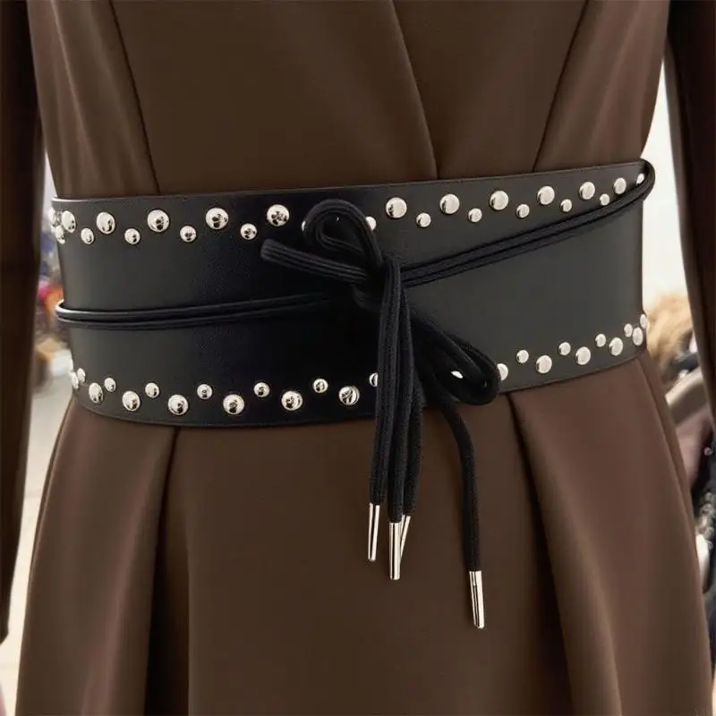 Y3ne Modificabile in finta pelle Stringer in in luccichio dorato per abbinamento a outfit flessibile