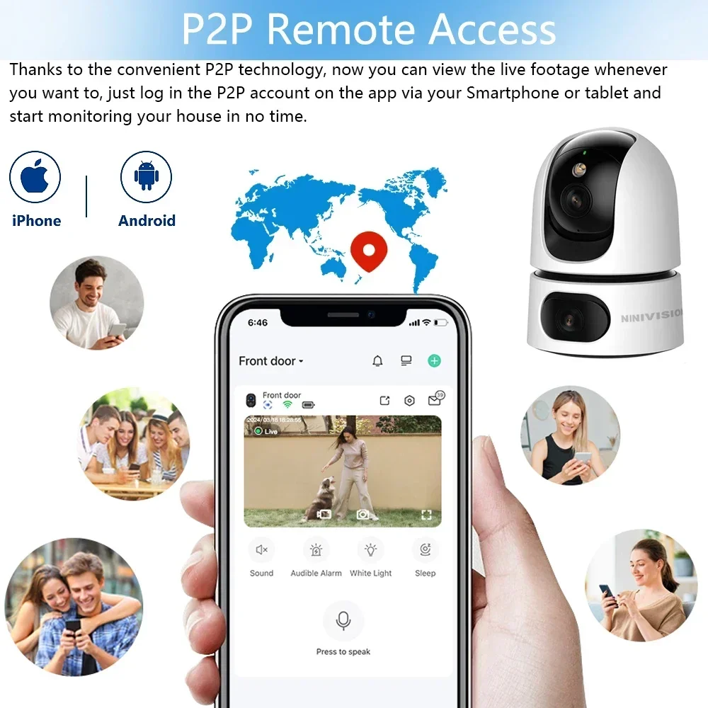 10X Zoom 4K WiFi IP Camera Dual Lens Smart Home Auto Tracking CCTV Camera Wireless Surveillance Camera Security Baby Monitor Cam image 5