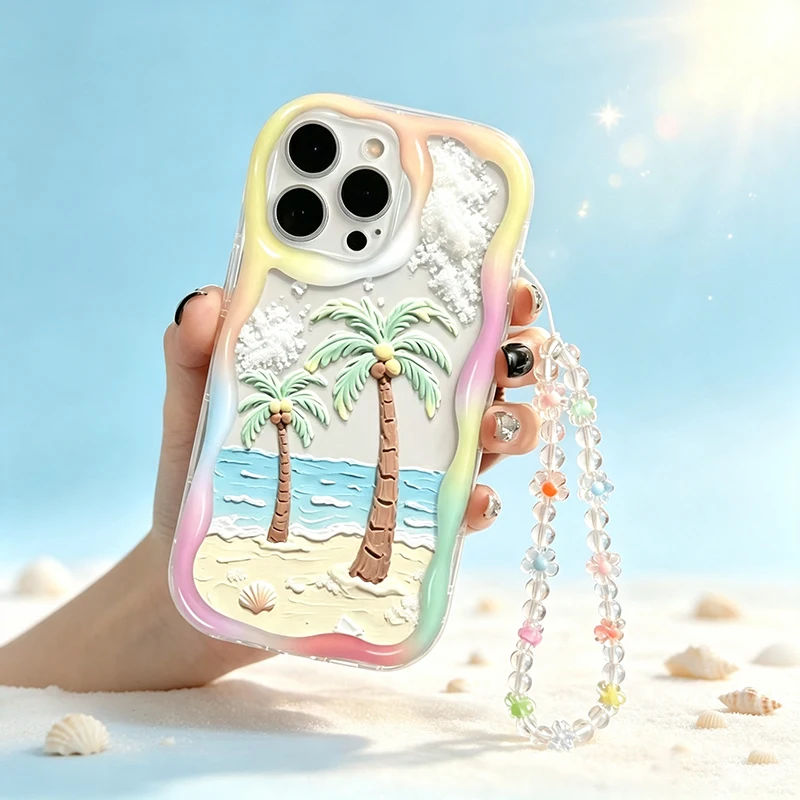 Summer Beach Coconut Trees Phone Case For Samsung Galaxy A56 A55 A37 A36 A27 A26 A16 S26 S25 S24 S22 S23 Ultra Plus FE Cover