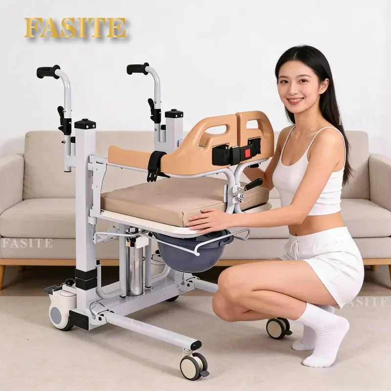For Paralyzed Elderly Obese Disabled Patient Hydraulic Lift Bed Rest Shifter Assisted Get Up Down Transfer Belt Seat Safety