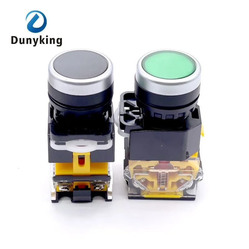 Okrągły wyłącznik zasilania 22 mm LA38, wyłącznik chwilowy 1NO/1NC ze światłem, wskaźnik LED 220 V — zdjęcie 5