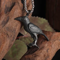 Unique Personality Sparrow Crow Bird Animal Lovers Holiday Gift Versatile Everyday Hip Hop Rock Jewelry Pendant Necklace