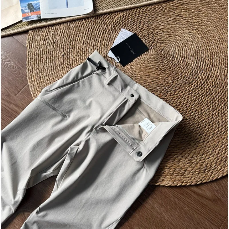 Men's Windproof Straight-Leg Casual Pants – Lightweight Outdoor Hiking Trousers with Multi-Pockets for Business & Travel